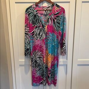 Banana Republic Pink and Black Patterned Dress Size XL